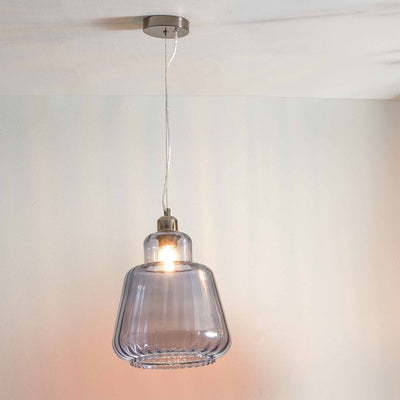 Mora Grey Optic Tapered Glass Pendant