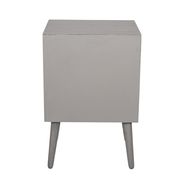 Ruma Grey Pine Wood 3 Drawer Bedside Table | Furniture | Rūma