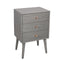 Ruma Grey Pine Wood 3 Drawer Bedside Table | Furniture | Rūma