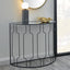 Ruma Mirrored Glass and Graphite Half Moon Console Table | Furniture | Rūma