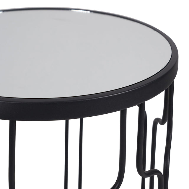 Ruma Mirrored Glass and Graphite S/2 Round Tables | Furniture | Rūma