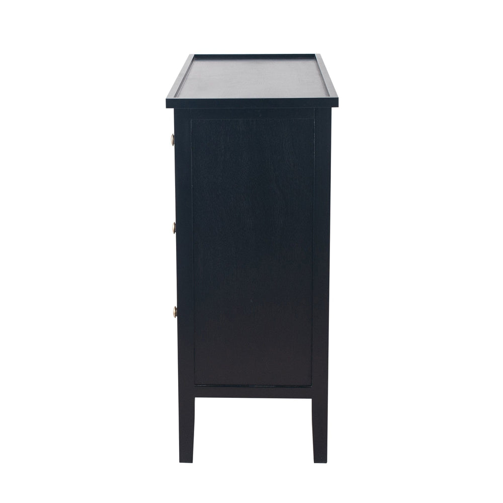 Ruma Satin Black Pine Wood 4 Drawer Unit | Furniture | Ruma