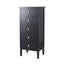 Ruma Satin Black Pine Wood 5 Drawer Tall Boy | Furniture | Rūma