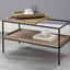 Ruma Natural Wood Veneer and Black Metal Coffee Table | Furniture | Rūma