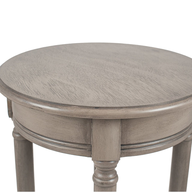 Ruma Taupe Pine Wood Round Side Table | Furniture | Rūma