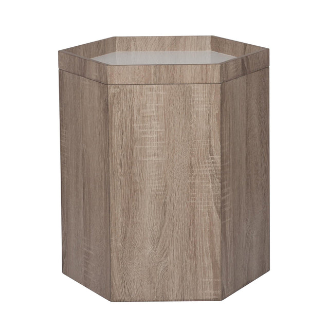 Ruma Natural & White Wood Hexagon Storage Box Lrg | Furniture | Ruma