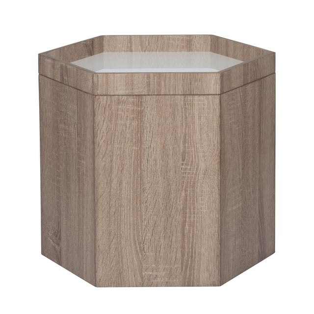 Ruma Natural & White Wood Hexagon Storage Box Sml | Furniture | Ruma