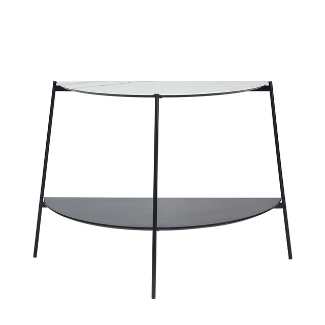 Ruma White Marble and Black Console Table  | Furniture | Rūma