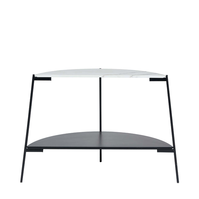 Ruma White Marble and Black Console Table  | Furniture | Rūma