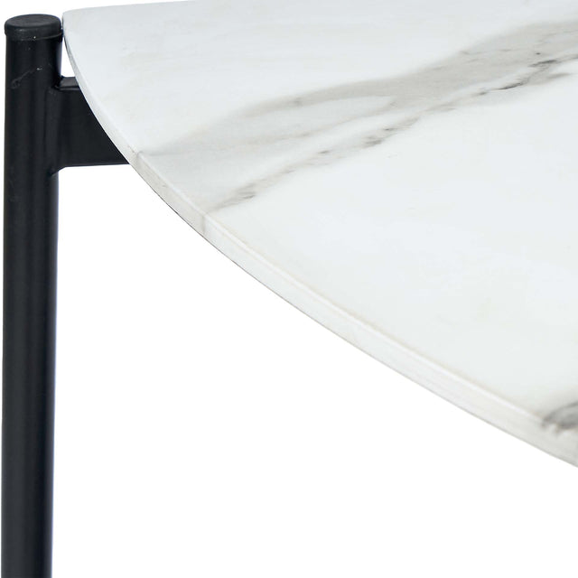 Ruma White Marble and Black Console Table  | Furniture | Rūma