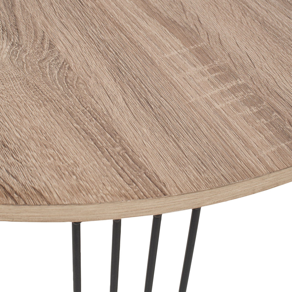 Ruma Dark Wood and Black Metal Round Coffee Table | Furniture | Rūma