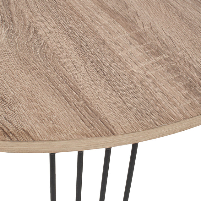 Ruma Dark Wood and Black Metal Round Coffee Table | Furniture | Rūma