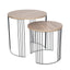 Ruma Dark Wood and Black Metal S/2 Round Side Tables | Furniture | Rūma