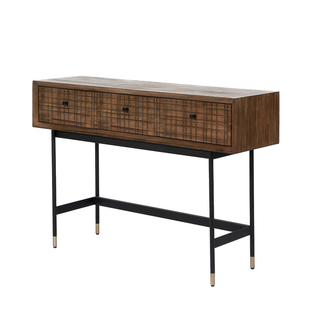 Ruma Acacia Wood 3 Drawer Console Table | Furniture | Rūma