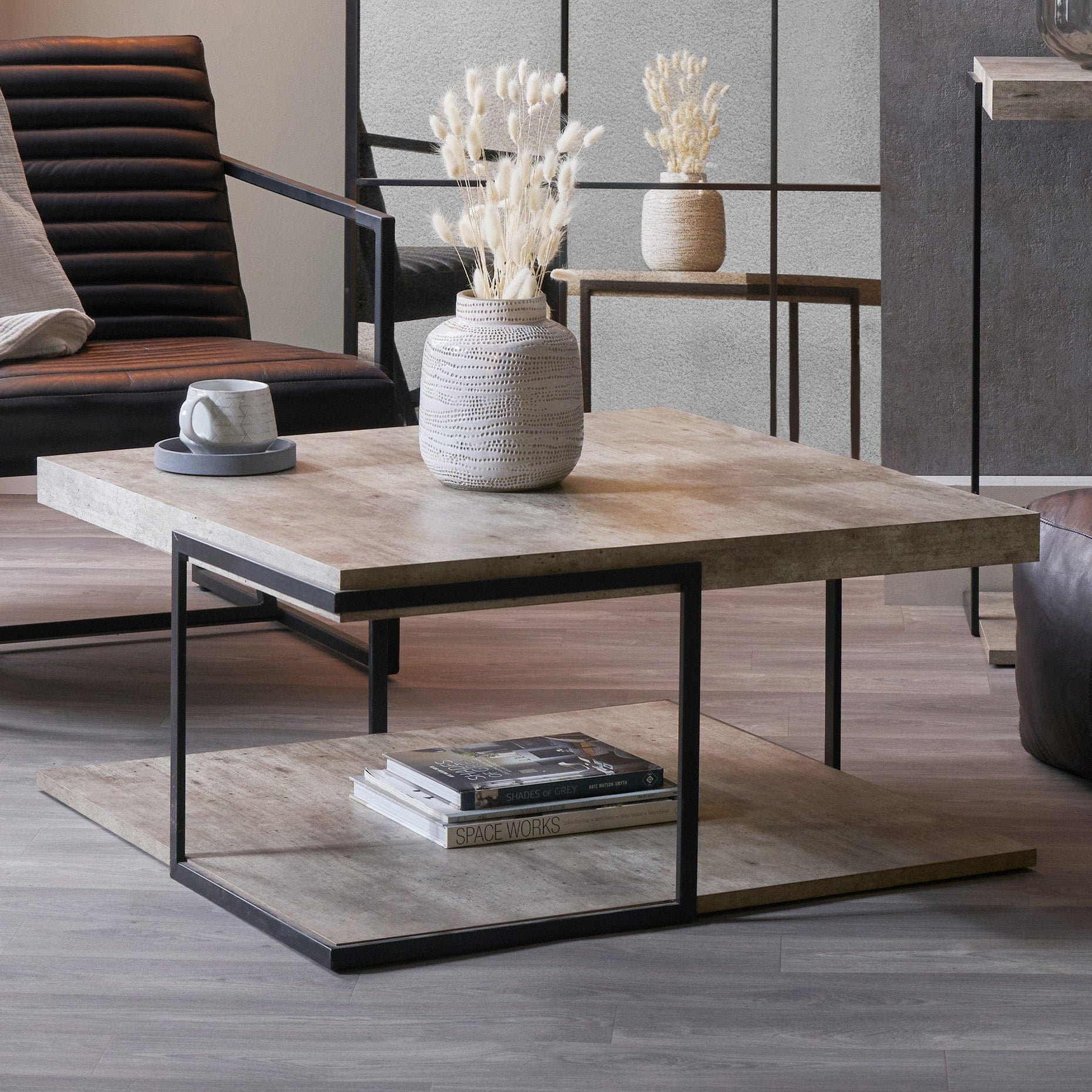 Concrete Effect Coffee Table Furniture Ruma