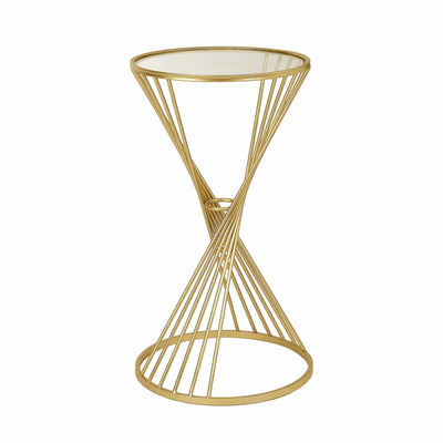 Ruma Glass and Gold Metal Side Table | Tables | Rūma