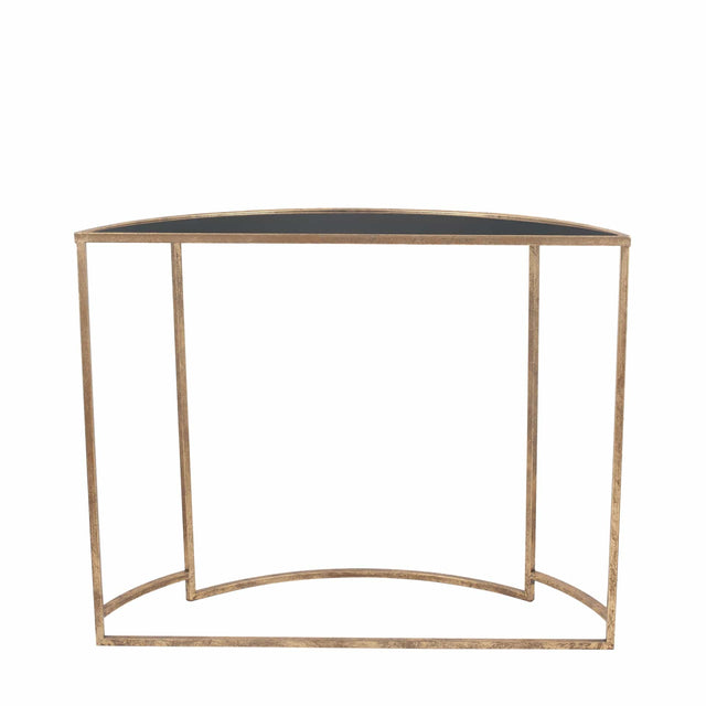 Ruma Gold & Black Half Moon Hallway Console Table | Furniture | Ruma