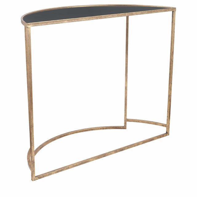 Gold Black Half Moon Hallway Console Table Furniture Ruma