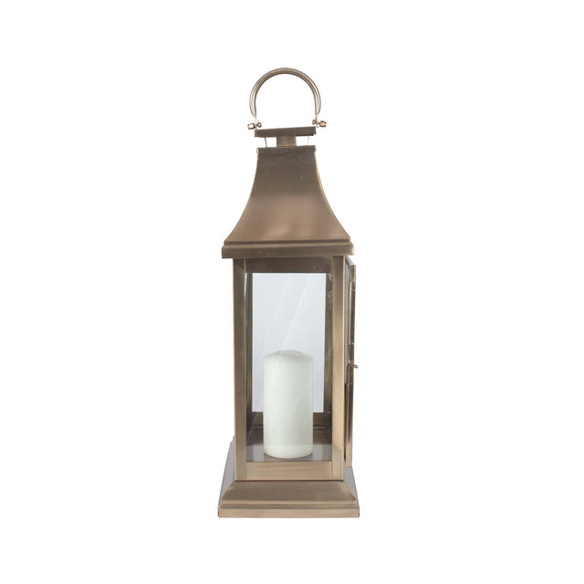 Ruma Antique Brass & Glass Oblong Lantern Large | Home Accents | Ruma