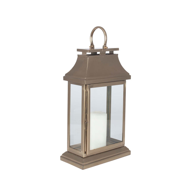 Ruma Antique Brass Steel & Glass Oblong Lantern Small | Home Accents | Ruma