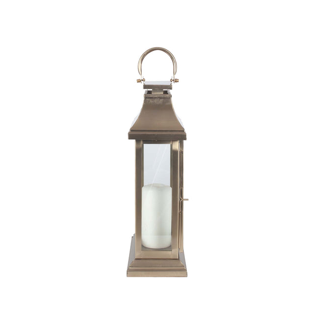 Ruma Antique Brass Steel & Glass Oblong Lantern Small | Home Accents | Ruma