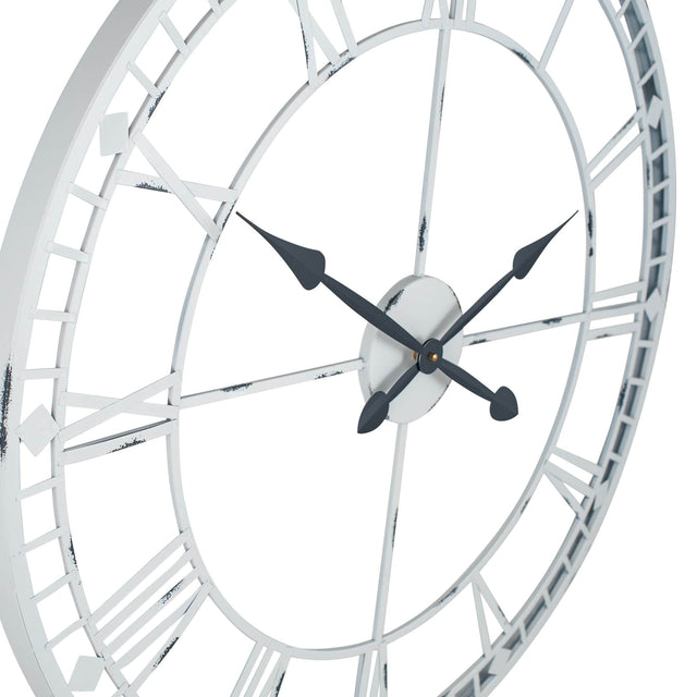 Ruma Soft Grey Metal Round Skeleton Wall Clock | Home Accents | Ruma