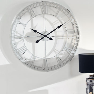 Ruma Soft Grey Metal Round Skeleton Wall Clock | Home Accents | Ruma