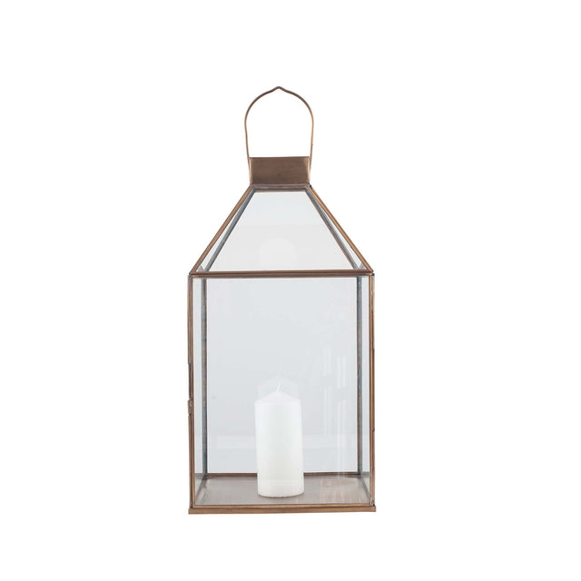 Ruma Antique Brass & Glass Square Lantern | Home Accents | Ruma