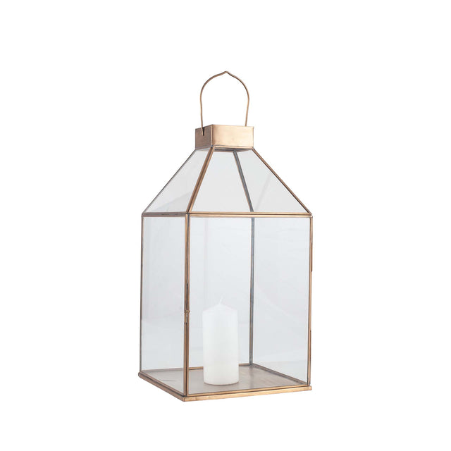 Ruma Antique Brass & Glass Square Lantern | Home Accents | Ruma