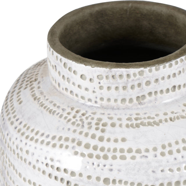 Ruma White Dot Small Stoneware Vase | Vases | Rūma
