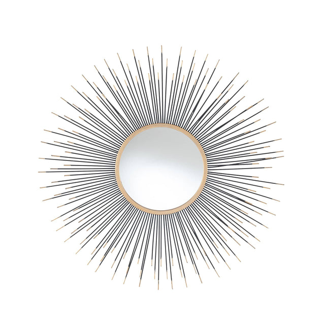 Ruma Black and Gold Metal Starburst Round Wall Mirror | Home  Accents | Rūma