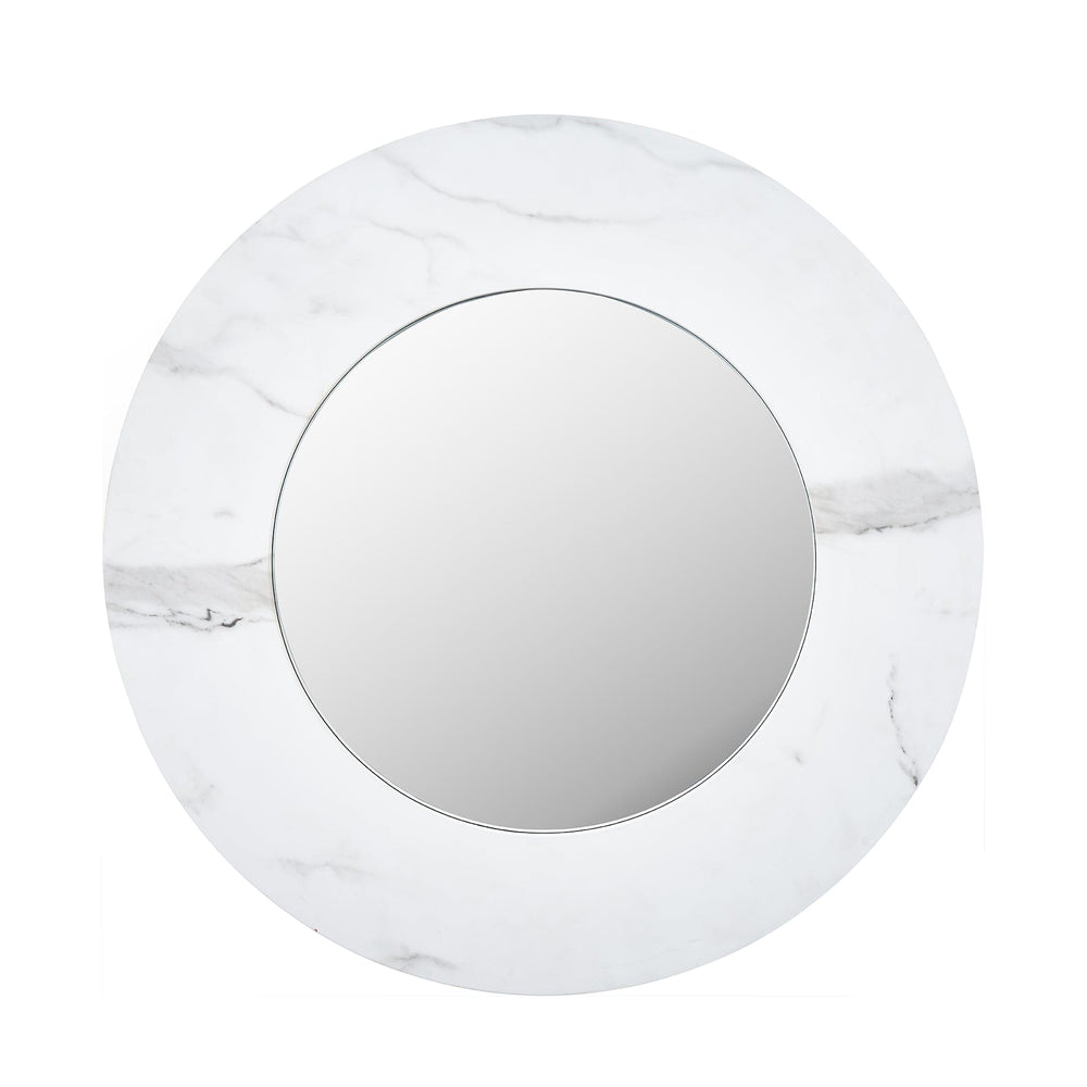 Ruma White Marble Veneer Round Wall Mirror | Home Accents | Rūma