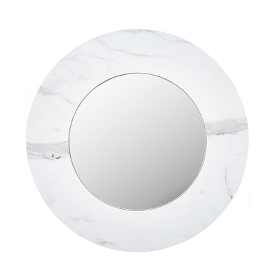 Ruma White Marble Veneer Round Wall Mirror | Home Accents | Rūma