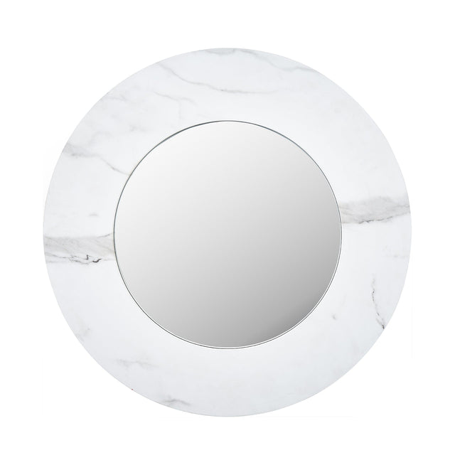 Ruma White Marble Veneer Round Wall Mirror | Home Accents | Rūma