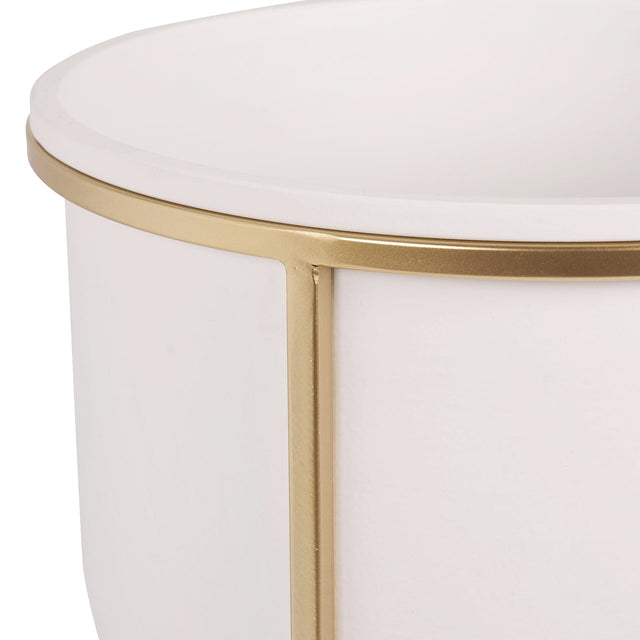 Ruma White & Gold Metal Set of 2 Planters | Furniture | Rūma