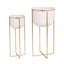 Ruma White & Gold Metal Set of 2 Planters | Furniture | Rūma