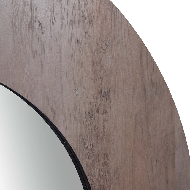 Ruma Brown Wood Veneer Round Wall Mirror | Home Accents | Rūma