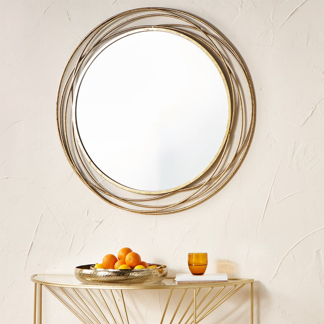 Ruma Antique Gold Metal Round Wall Mirror | Home Accents | Ruma