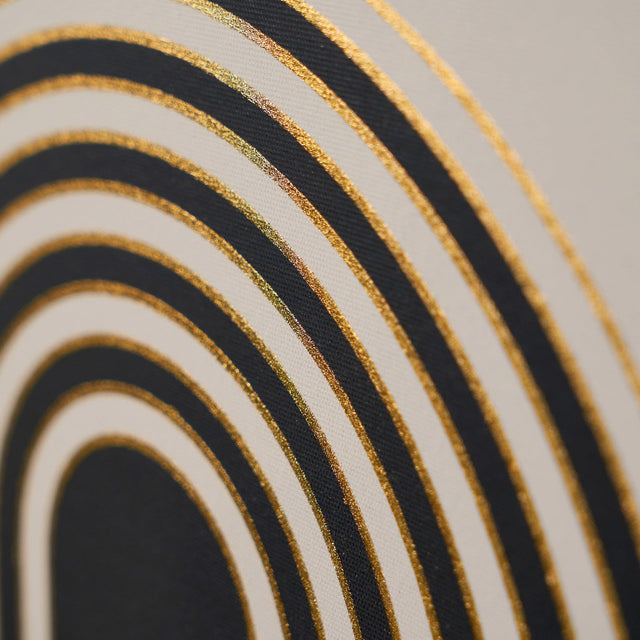 Ruma Art Deco Print with Linear Gold Detail and Black Frame | Home Accents | Rūma