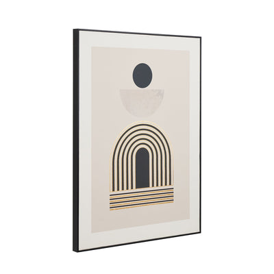 Ruma Art Deco Print with Linear Gold Detail and Black Frame | Home Accents | Rūma