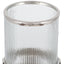 Ruma Silver Metal and Clear Textured Glass Hurricane | Home Accents | Rūma