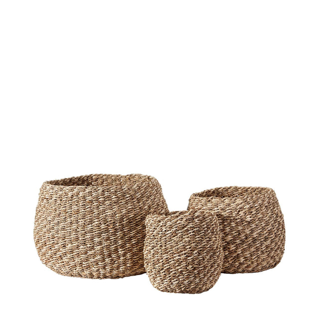 Ruma 2-Tone Seagrass and Palm Leaf S/3 Baskets | Home Accents | Rūma