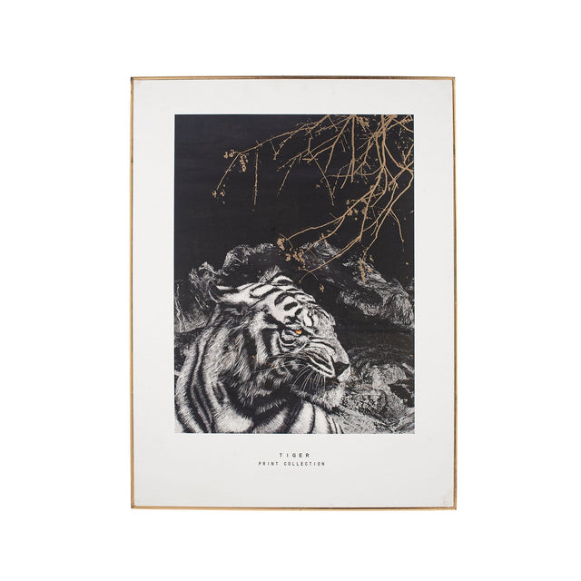 Ruma Tiger Print with Gold Detail  and Black Frame | Home Accents | Rūma