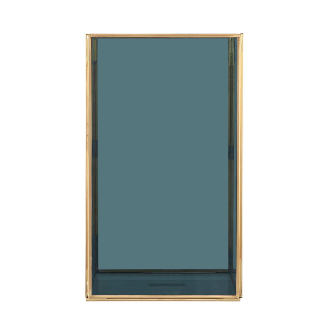 Ruma Smoked Glass and Brass Metal Large Square Hurricane | Home Accents | Rūma