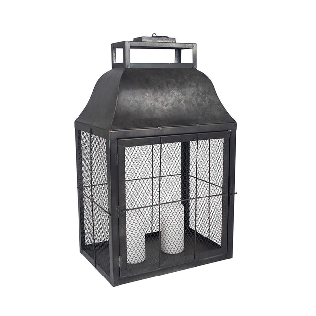 Ruma Dark Grey Galvanised Metal Oblong Lantern Large | Home Accents | Rūma