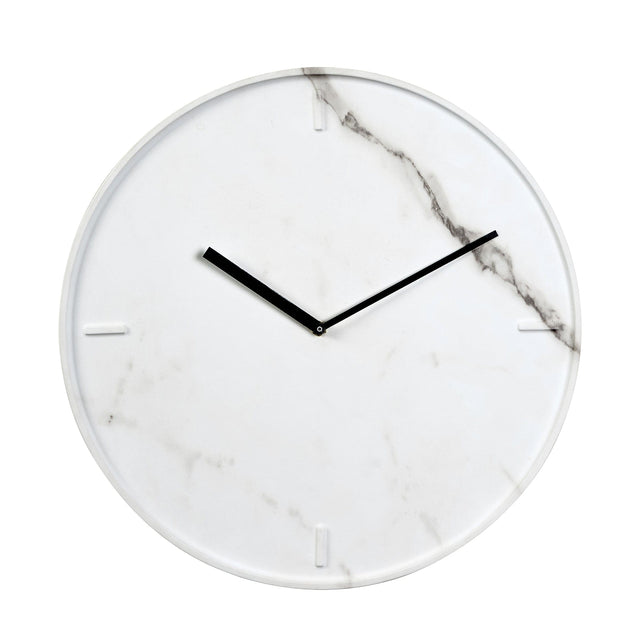 Ruma White Marble Finish Round Wall Clock | Home Accents | Rūma