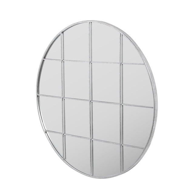 Ruma Silver 16 Pane Round Wall Mirror | Mirrors | Rūma
