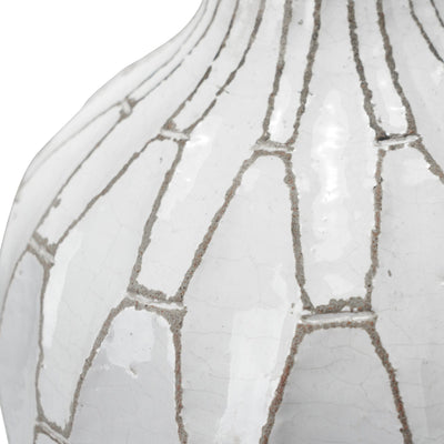 Ruma Geometric White Stoneware Vase | Vases | Rūma