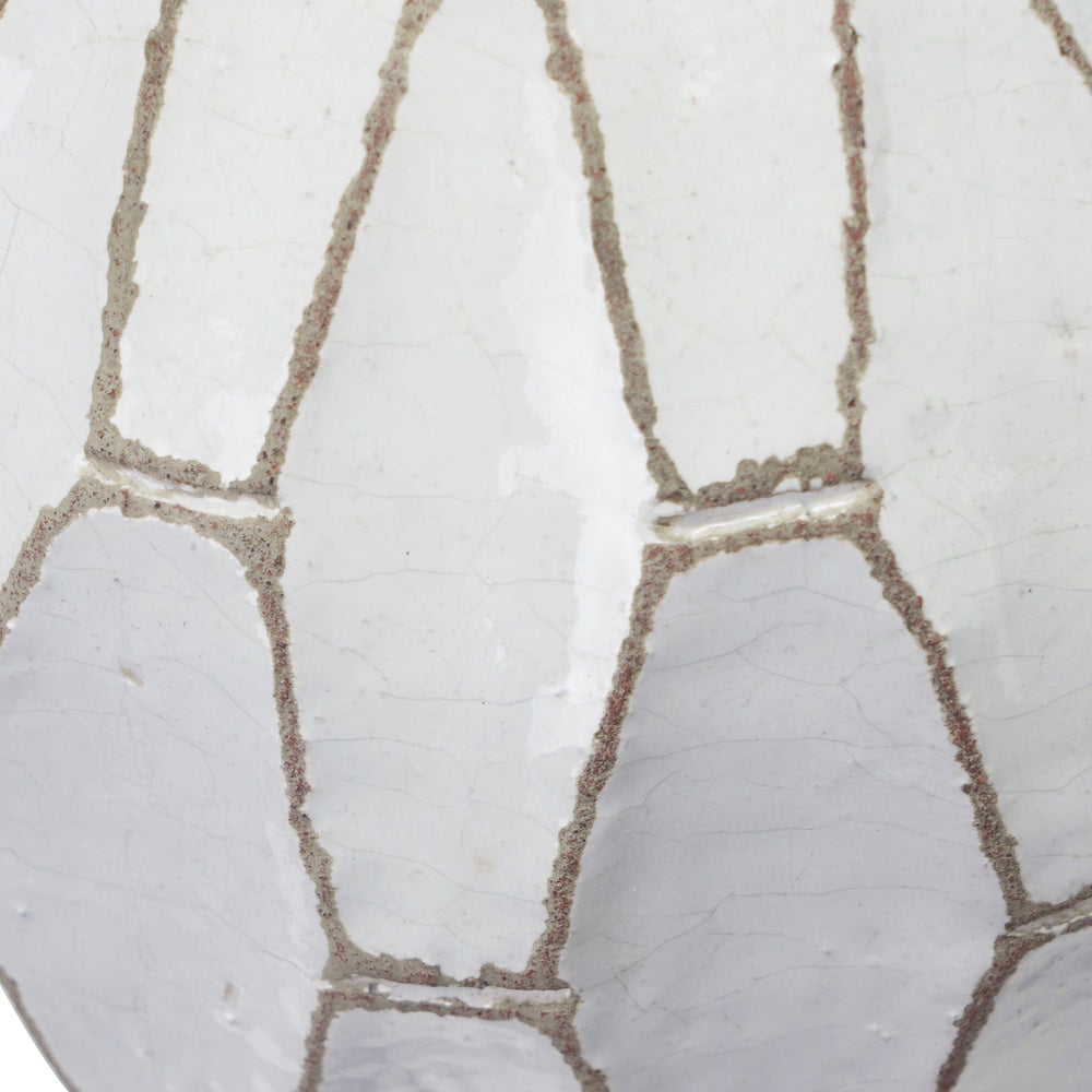 Ruma Geometric White Stoneware Vase | Vases | Rūma