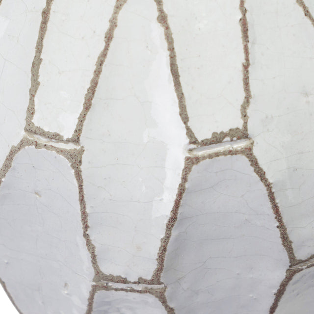 Ruma Geometric White Stoneware Vase | Vases | Rūma